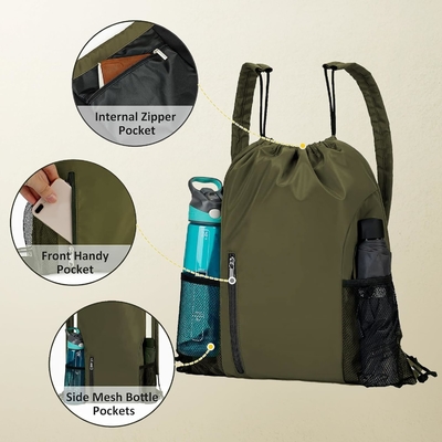 Le sac à dos à cordes pour hommes et femmes rouge