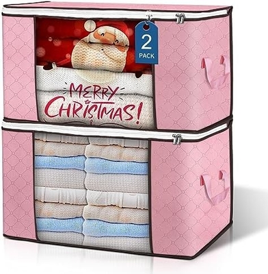 Sacs de rangement de 90L, 6 sacs de vêtements de rangement, bacs de rangement, organisateurs de placards pliables, conteneurs de rangement avec poignée renforcée