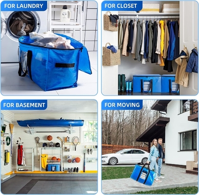 TAILI Sacs de déménagement extra-grands, 4 paquets de sacs lourds pour le stockage avec fenêtre visible, poignées enroulées, sac de rangement