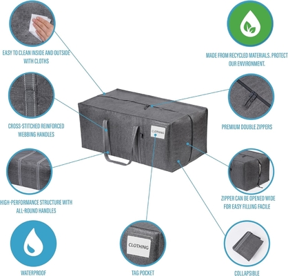 VENO 4 Pack Sac de déménagement Sacs de rangement en plastique Sacs de rangement en plastique Sacs de rangement en plastique