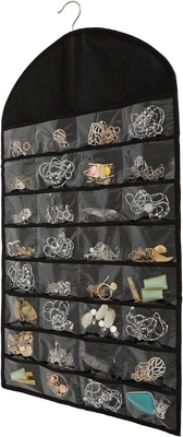 FORAINEAM 3 PACK HANGING JEWELRY ORGANIZER 32 poches 18 crochet et boucles collier porte-oreillets bracelet montre de bague