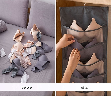 CABINETTE et sous-vêtements accrochage organisateur de stockage poches de maille étagères à deux côtés étagères d'espace économe sac chaussettes sous-vêtements tiroir