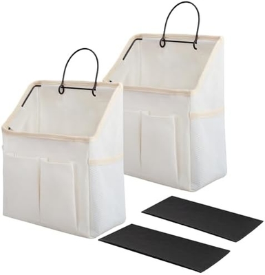 2 sacs à main organisateur panier avec poches pour salle de bains chambre à coucher cuisine dortoir
