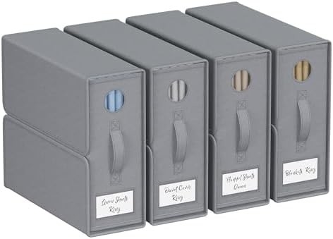 Organiseurs et rangements de draps, 4 paquets, taille reine/roi (gris), organisateur de draps, bacs de rangement en tissu pour draps,