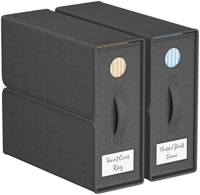Organiseurs et rangements de draps, 4 paquets, taille reine/roi (gris), organisateur de draps, bacs de rangement en tissu pour draps,