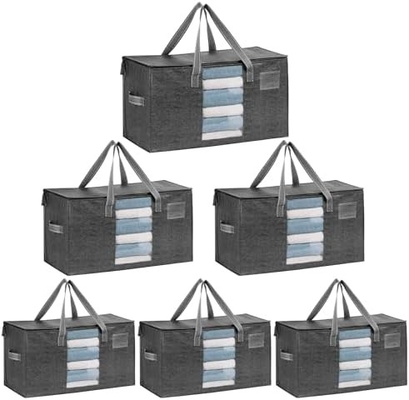 VENO 6 Pack sacs de déménagement, couette et couverture sacs de rangement pour placard, boîtes de déménagement, boîtes avec couvercles alternative,
