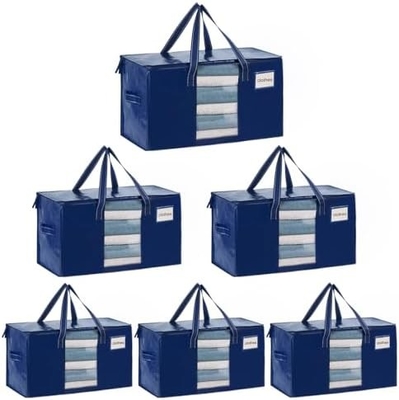 VENO 6 Pack sacs de déménagement, couette et couverture sacs de rangement pour placard, boîtes de déménagement, boîtes avec couvercles alternative,