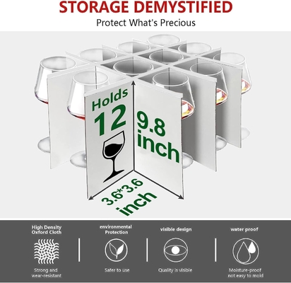 HOMYFORT VIN GLACE BOXE DE REMISSION de contenants de stockage, CHINE BOXE DE REMISSION avec séparateur coque dure pour 12 verre cristallin
