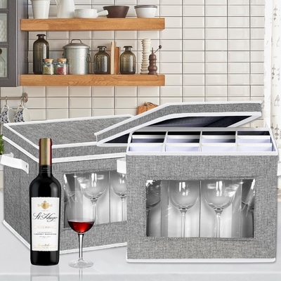 HOMYFORT VIN GLACE BOXE DE REMISSION de contenants de stockage, CHINE BOXE DE REMISSION avec séparateur coque dure pour 12 verre cristallin