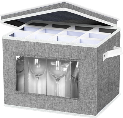 HOMYFORT VIN GLACE BOXE DE REMISSION de contenants de stockage, CHINE BOXE DE REMISSION avec séparateur coque dure pour 12 verre cristallin