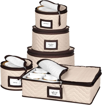 Containers de stockage en Chine Ensemble de 5 pièces Boîtes de déménagement pour vaisselle, verres, assiettes, tasses et soucoupes