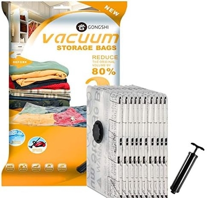 12 sacs de stockage sous vide (3 x jumbo, 3 x grand, 3 x moyen, 3 x petit), sacs de compression avec scellant
