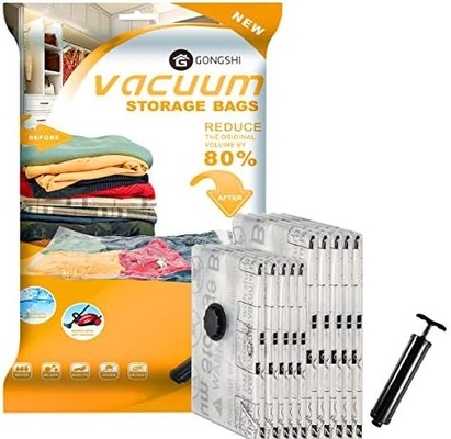 12 sacs de stockage sous vide (3 x jumbo, 3 x grand, 3 x moyen, 3 x petit), sacs de compression avec scellant
