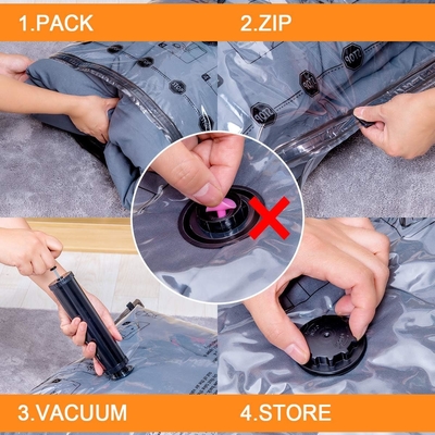 12 sacs de stockage sous vide (3 x jumbo, 3 x grand, 3 x moyen, 3 x petit), sacs de compression avec scellant