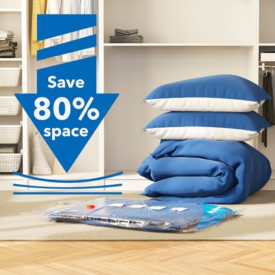 8 sacs de rangement sous vide avec pompe à air électrique,2 jumbo,2 grands,2 moyens,2 petits sacs