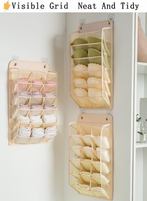 3D NEW DURABLE closet organisateur suspendu avec poches en maille 3D, étagère murale armoire suspendue sac de rangement (BEIGE-2PACK)