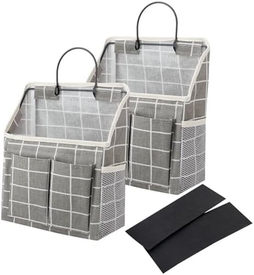 2 sacs à main organisateur panier avec poches pour salle de bains chambre à coucher cuisine dortoir