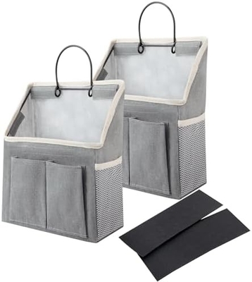 2 sacs à main organisateur panier avec poches pour salle de bains chambre à coucher cuisine dortoir
