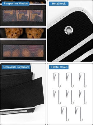 JARLINK 2 Pack 5-étagère sur la porte organisateur suspendu, monture murale pliable 4 grande poche de grande capacité de stockage avec PVC