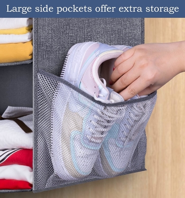 KEETDY 2 étagères organisateur de petit placard suspendu et stockage avec 2 grandes poches de chaussures organisateur d' étagères suspendues pour