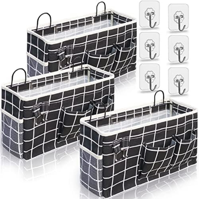 2 pièces de paniers suspendus pour l'organisation, panier de rangement en tissu, organisateur murale pour le placard, la cuisine, la chambre, le bureau,