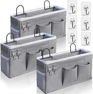 2 pièces de paniers suspendus pour l'organisation, panier de rangement en tissu, organisateur murale pour le placard, la cuisine, la chambre, le bureau,