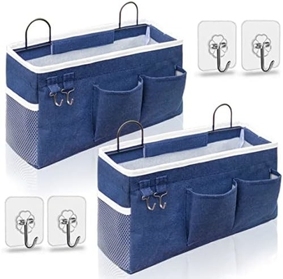 2 pièces de paniers suspendus pour l'organisation, panier de rangement en tissu, organisateur murale pour le placard, la cuisine, la chambre, le bureau,