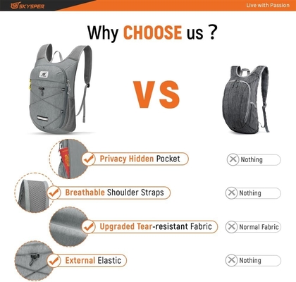Skysper sac à dos pliable pour randonnée - 10L petit sac de jour léger sac à dos de voyage respirant pour hommes femmes
