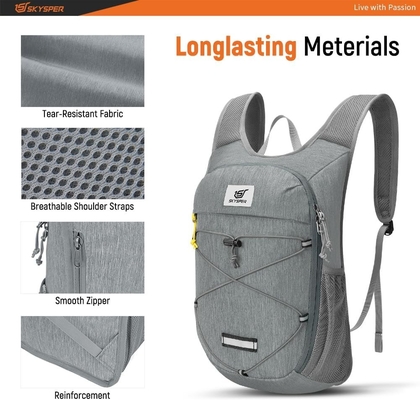 Skysper sac à dos pliable pour randonnée - 10L petit sac de jour léger sac à dos de voyage respirant pour hommes femmes