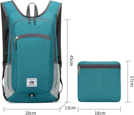 Sac à dos de randonnée 15L Ultra léger Sac à dos de randonnée pliable résistant à l'eau Sac de jour pliable pour les voyages (gris)