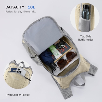 10L petit sac à dos de randonnée sac à dos de voyage sac à dos de jour léger sac à dos emballé pour femmes hommes