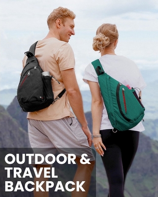 OutdoorMaster Sling Bag, sac de jour de randonnée, Crossbody épaule poitrine sac à dos de voyage en plein air urbain pour femmes et hommes