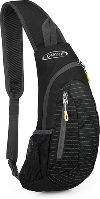 G4Free Sacs à dos Hommes et femmes Sac à dos épaule petit corps croisé Sac à dos à dos poitrine (noir)