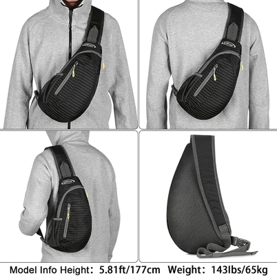 G4Free Sacs à dos Hommes et femmes Sac à dos épaule petit corps croisé Sac à dos à dos poitrine (noir)