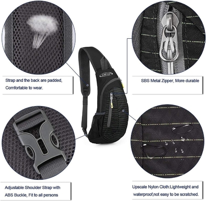 G4Free Sacs à dos Hommes et femmes Sac à dos épaule petit corps croisé Sac à dos à dos poitrine (noir)