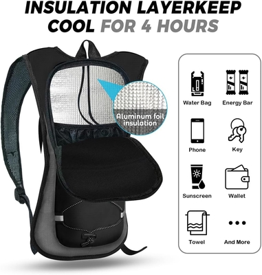 Sac à dos hydratant Sac à dos hydratant Sac à dos d'eau avec 2L (70 onces) Baston hydratant pour hommes Femmes Enfants pour la course