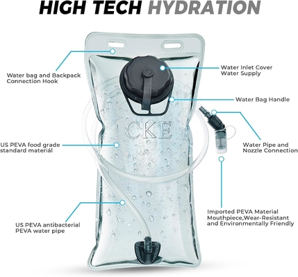 Sac à dos hydratant Sac à dos hydratant Sac à dos d'eau avec 2L (70 onces) Baston hydratant pour hommes Femmes Enfants pour la course