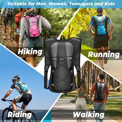 Sac à dos hydratant Sac à dos hydratant Sac à dos d'eau avec 2L (70 onces) Baston hydratant pour hommes Femmes Enfants pour la course