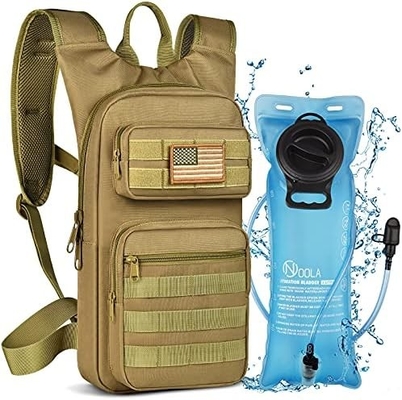 Sac à dos d'hydratation avec une vessie d'eau en TPU de 3L, sac à dos tactique Molle pour hommes femmes, sac d'hydratation pour randonnée