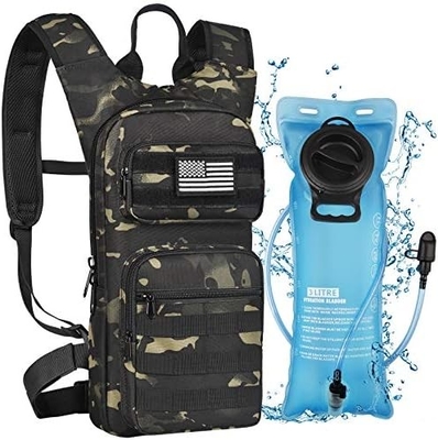 Sac à dos d'hydratation avec une vessie d'eau en TPU de 3L, sac à dos tactique Molle pour hommes femmes, sac d'hydratation pour randonnée