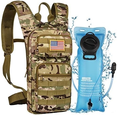 Sac à dos d'hydratation avec une vessie d'eau en TPU de 3L, sac à dos tactique Molle pour hommes femmes, sac d'hydratation pour randonnée