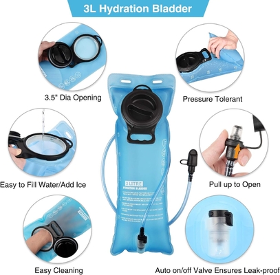 Sac à dos d'hydratation avec une vessie d'eau en TPU de 3L, sac à dos tactique Molle pour hommes femmes, sac d'hydratation pour randonnée