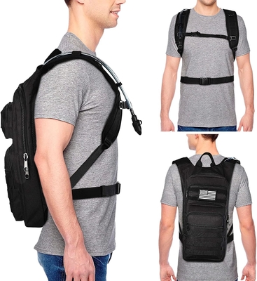 Sac à dos d'hydratation avec une vessie d'eau en TPU de 3L, sac à dos tactique Molle pour hommes femmes, sac d'hydratation pour randonnée