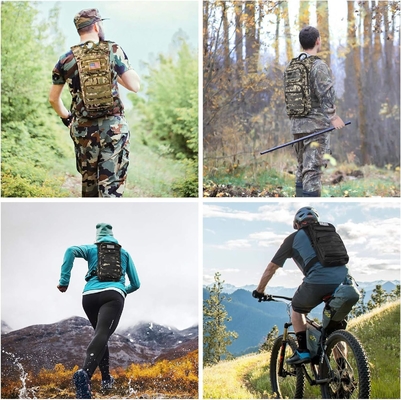 Sac à dos d'hydratation avec une vessie d'eau en TPU de 3L, sac à dos tactique Molle pour hommes femmes, sac d'hydratation pour randonnée