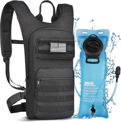 Sac à dos d'hydratation avec une vessie d'eau en TPU de 3L, sac à dos tactique Molle pour hommes femmes, sac d'hydratation pour randonnée