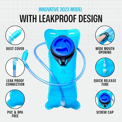 Sojourner Hydration Pack, sac à dos hydratant - Sac à dos d'eau avec 2 litres de vésicule hydratant, festival essentiel - Rave