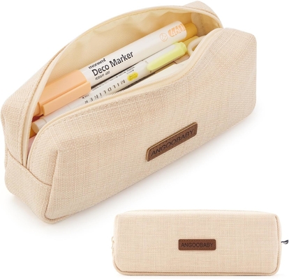 ANGOOBABY Petit porte-crayon étudiant crayon sac à monnaie sac cosmétique sac de bureau organique de papeterie pour l'école pour adolescents