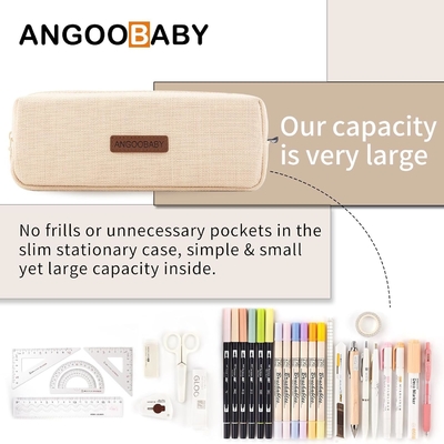 ANGOOBABY Petit porte-crayon étudiant crayon sac à monnaie sac cosmétique sac de bureau organique de papeterie pour l'école pour adolescents