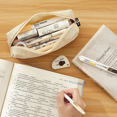 ANGOOBABY Petit porte-crayon étudiant crayon sac à monnaie sac cosmétique sac de bureau organique de papeterie pour l'école pour adolescents