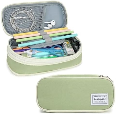 FUXINGYAO Casque à crayons, sac à crayons multi-slots, sac à crayons portable, boîtier à crayons pour bureau (noir)